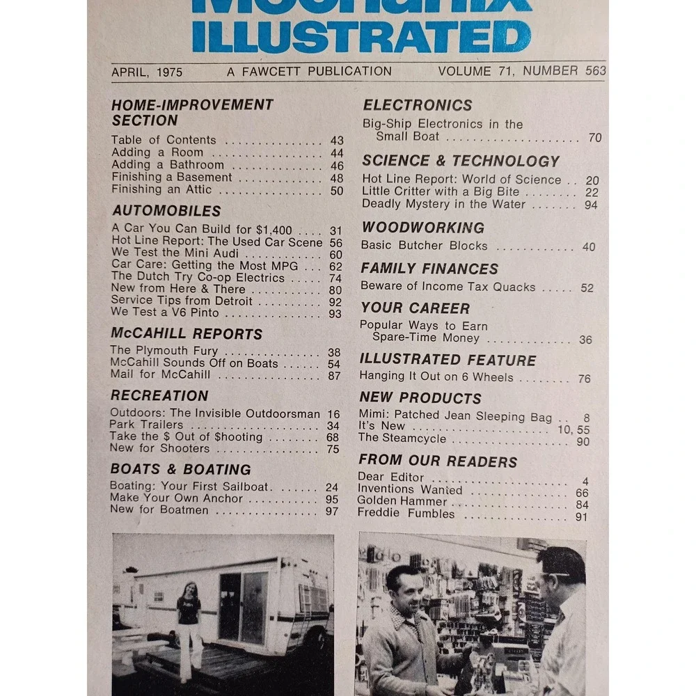 Vintage‎ Mechanix Illustrated Magazine 55 MPG Town Car DIY Home Auto April 1975